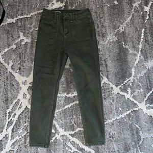 Olive green skinny jeans